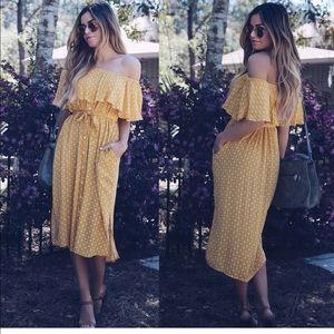 Mustard midi dress